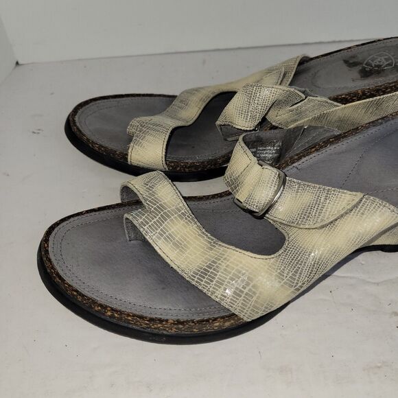Ariat Sandals Womens Sz 8.5B Lizard Print Wedge Gray Animal Print Casual 20981 - Picture 7 of 15